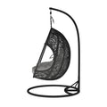 2 Seater Hanging Egg Chair – Outdoor Wicker Pod Chair Black Beyond Living