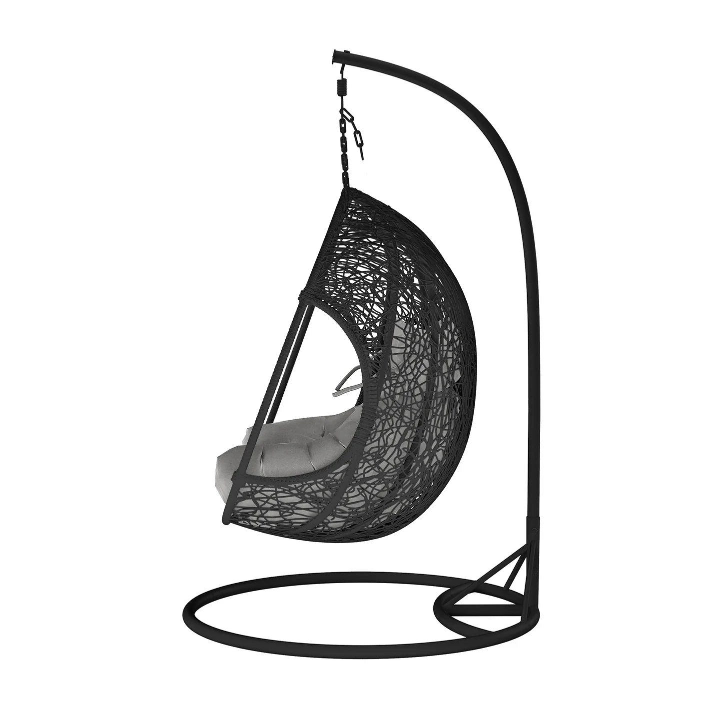 2 Seater Hanging Egg Chair – Outdoor Wicker Pod Chair Black Beyond Living