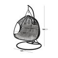 2 Seater Hanging Egg Chair – Outdoor Wicker Pod Chair Black Beyond Living