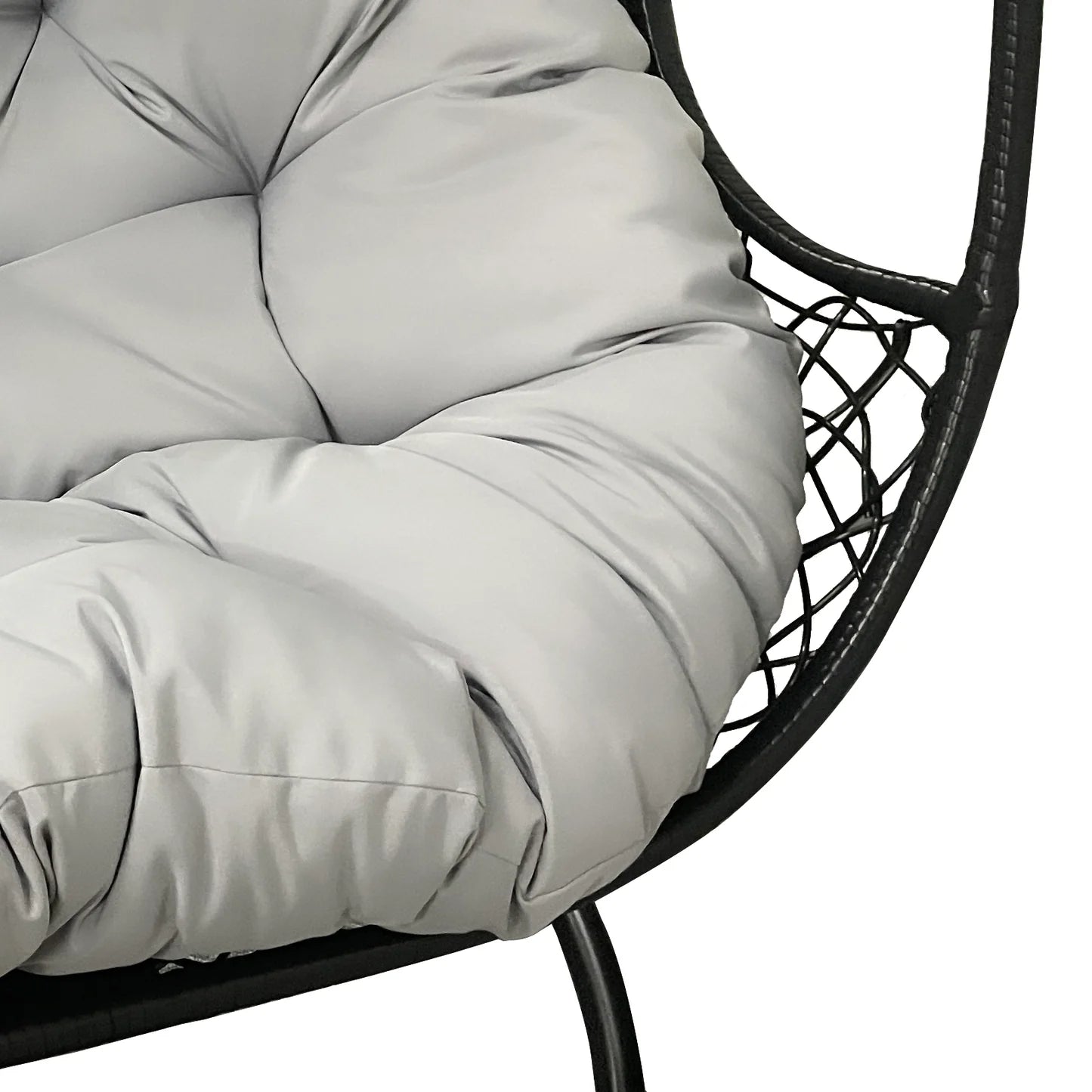 2 Seater Hanging Egg Chair – Outdoor Wicker Pod Chair Black Beyond Living