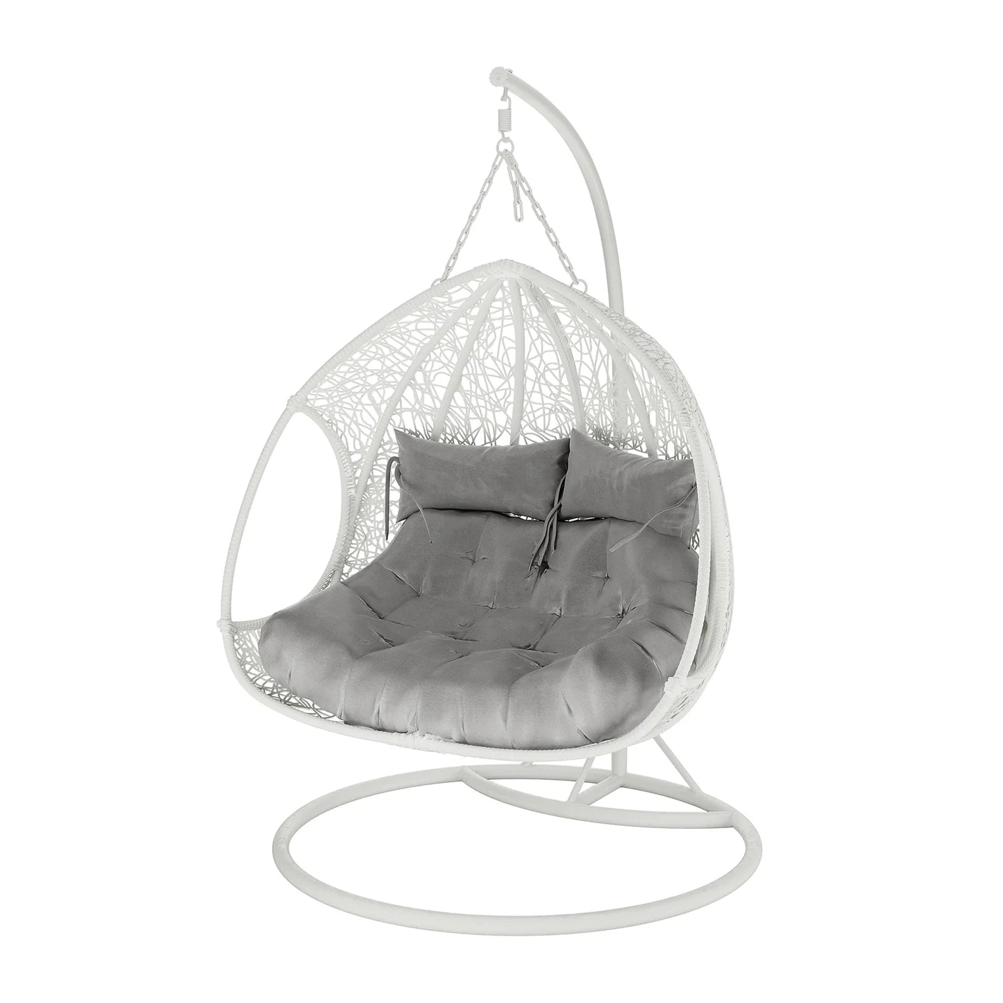 2 Seater Hanging Egg Chair – Outdoor Wicker Pod Chair Black Beyond Living