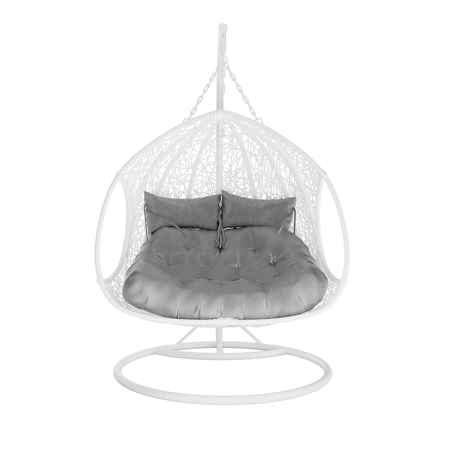 2 Seater Hanging Egg Chair – Outdoor Wicker Pod Chair Black Beyond Living