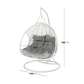 2 Seater Hanging Egg Chair – Outdoor Wicker Pod Chair Black Beyond Living