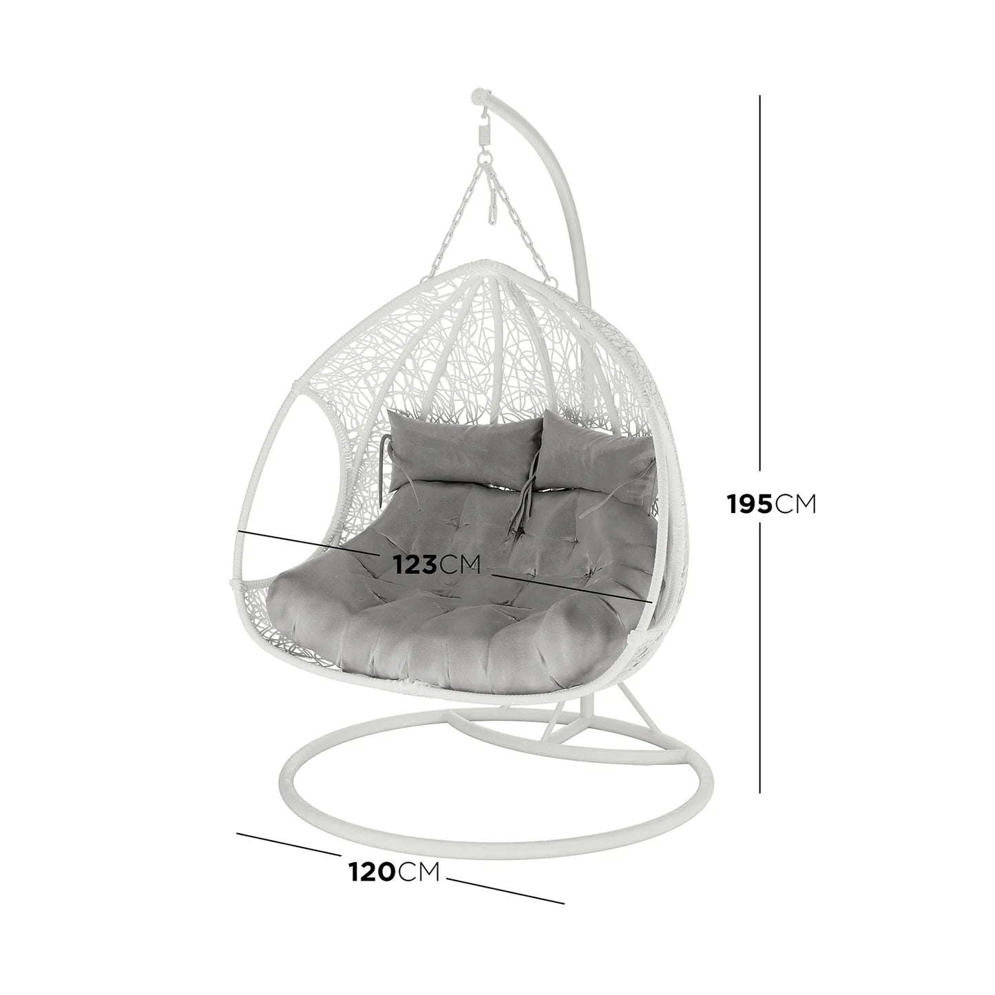 2 Seater Hanging Egg Chair – Outdoor Wicker Pod Chair Black Beyond Living
