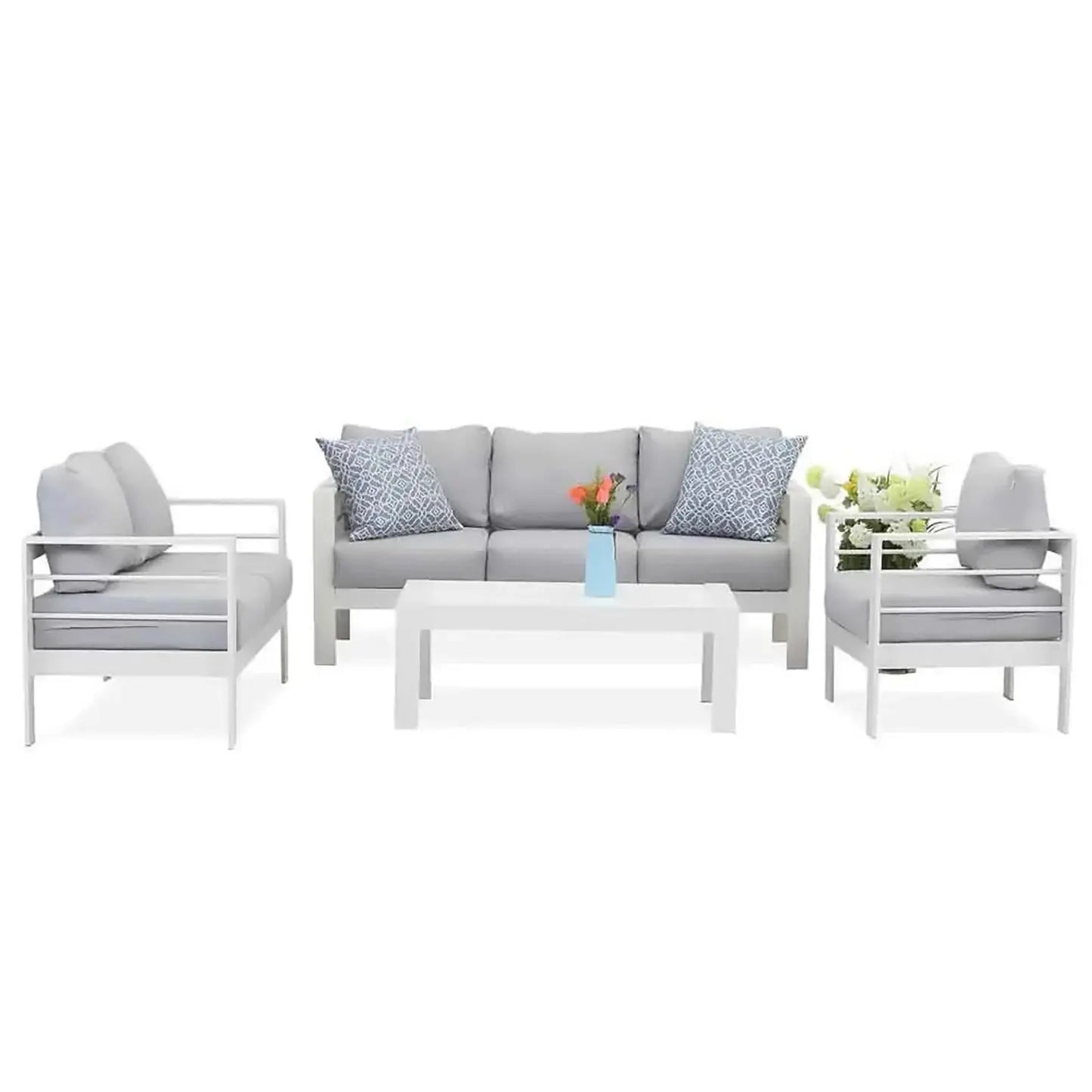 Luxo Bayo 6 Seater Aluminium Outdoor Dining Set Australia Beyond Living