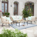 Bequia 4-Seater Aluminium Rope Wicker Outdoor Sofa in Sand Beyond Living