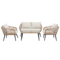 Bequia 4-Seater Aluminium Rope Wicker Outdoor Sofa in Sand Beyond Living