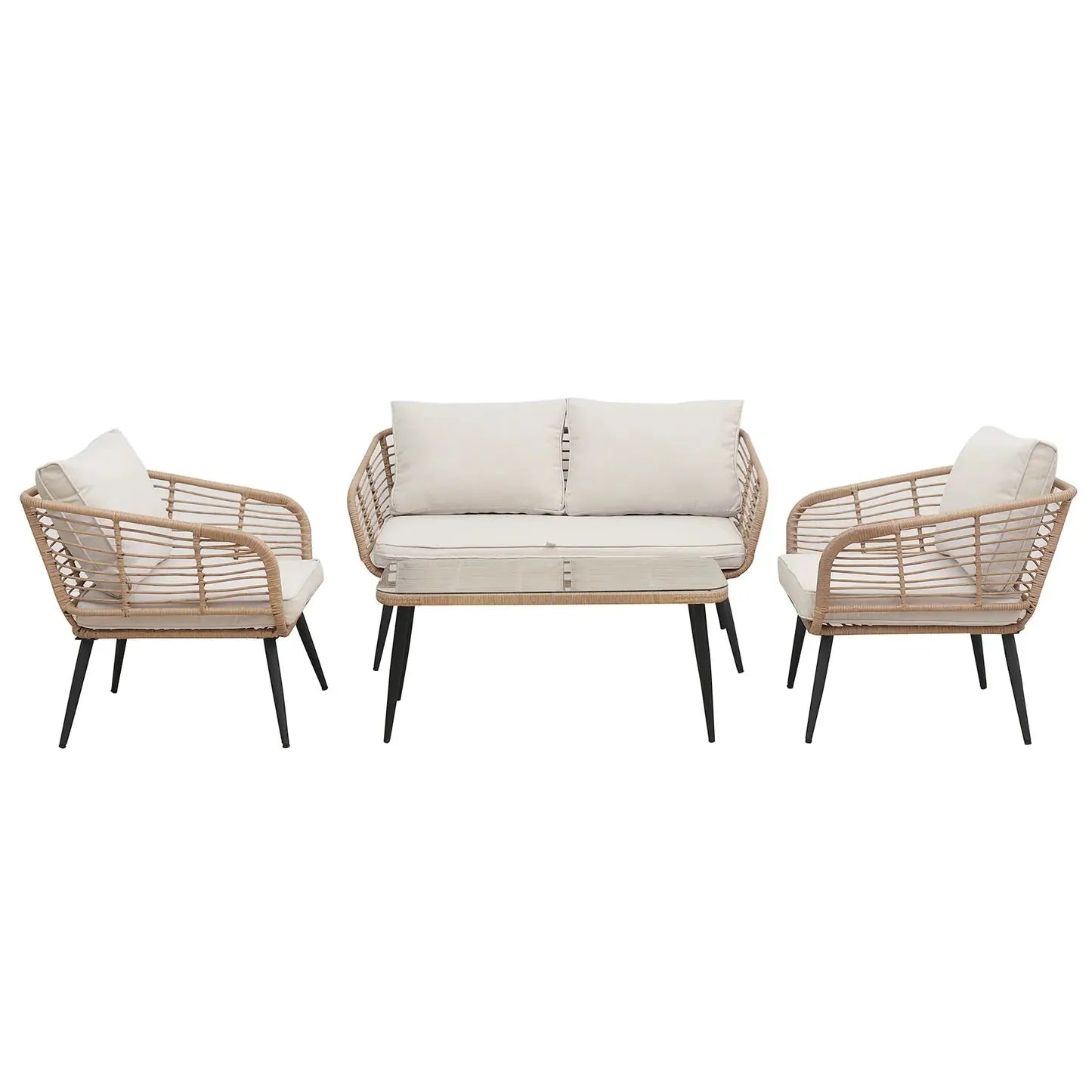 Bequia 4-Seater Aluminium Rope Wicker Outdoor Sofa in Sand Beyond Living