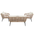 Bequia 4-Seater Aluminium Rope Wicker Outdoor Sofa in Sand Beyond Living