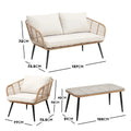 Bequia 4-Seater Aluminium Rope Wicker Outdoor Sofa in Sand Beyond Living