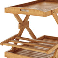 Outdoor Kitchen Trolley – Hardwood BBQ Serving Cart Natural Beyond Living