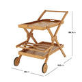 Outdoor Kitchen Trolley – Hardwood BBQ Serving Cart Natural Beyond Living