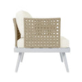 Breeza 5 Seater Teak Outdoor Sofa Set Cream White Australia Beyond Living