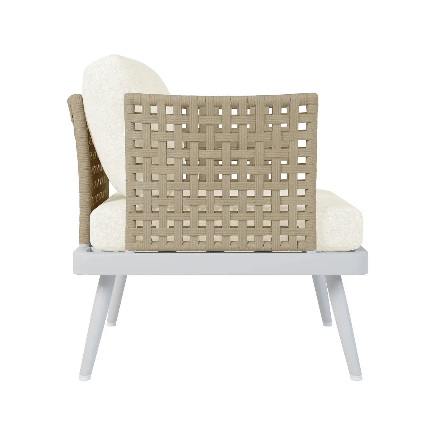 Breeza 5 Seater Teak Outdoor Sofa Set Cream White Australia Beyond Living