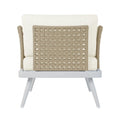 Breeza 5 Seater Teak Outdoor Sofa Set Cream White Australia Beyond Living