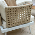 Breeza 5 Seater Teak Outdoor Sofa Set Cream White Australia Beyond Living