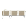 Breeza 5 Seater Teak Outdoor Sofa Set Cream White Australia Beyond Living