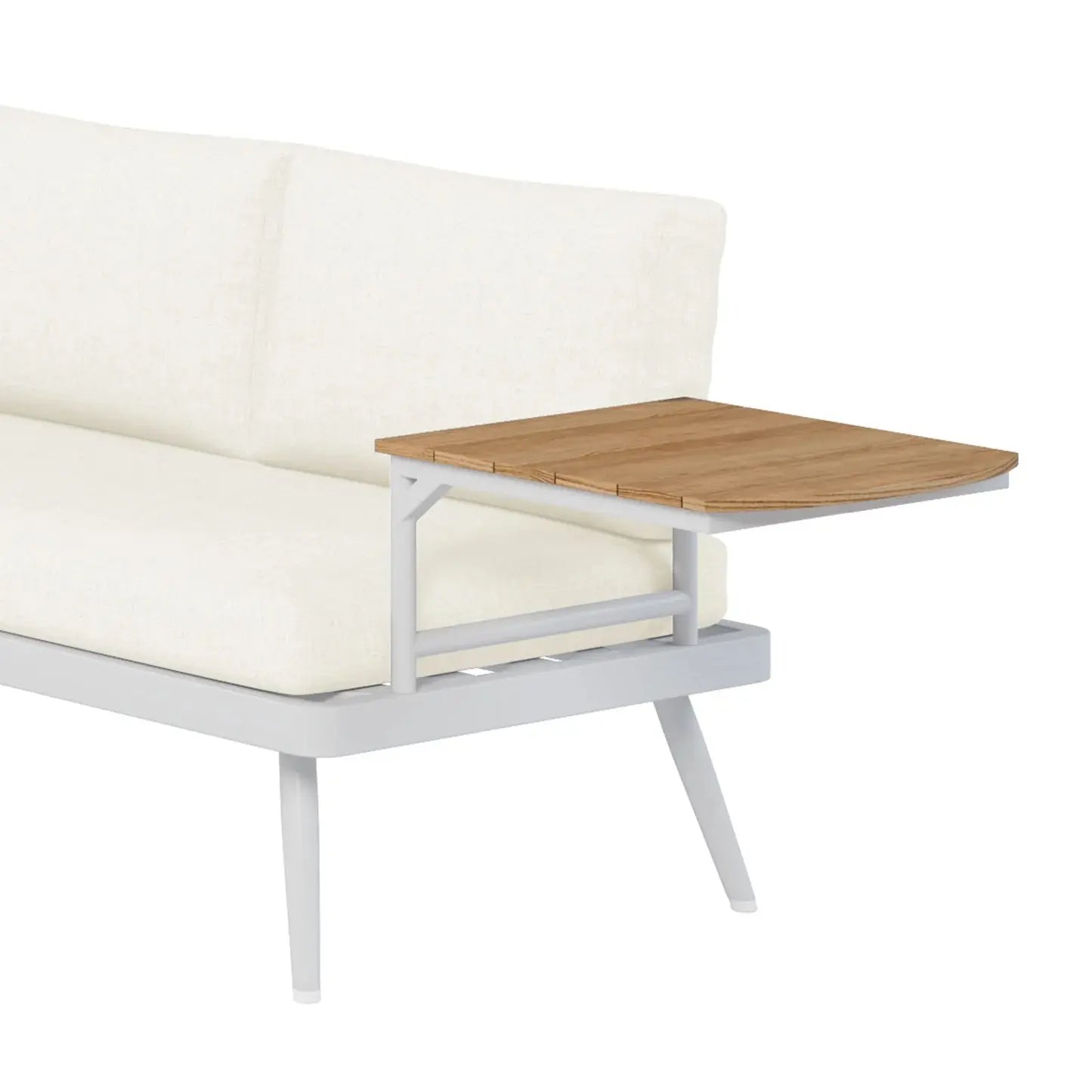 Breeza 5 Seater Teak Outdoor Sofa Set Cream White Australia Beyond Living