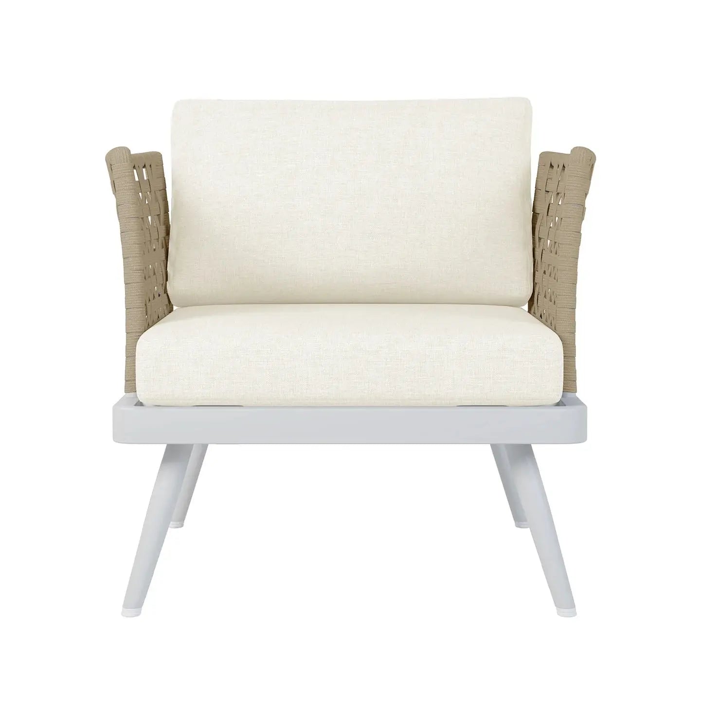 Breeza 5 Seater Teak Outdoor Sofa Set Cream White Australia Beyond Living