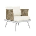 Breeza 5 Seater Teak Outdoor Sofa Set Cream White Australia Beyond Living