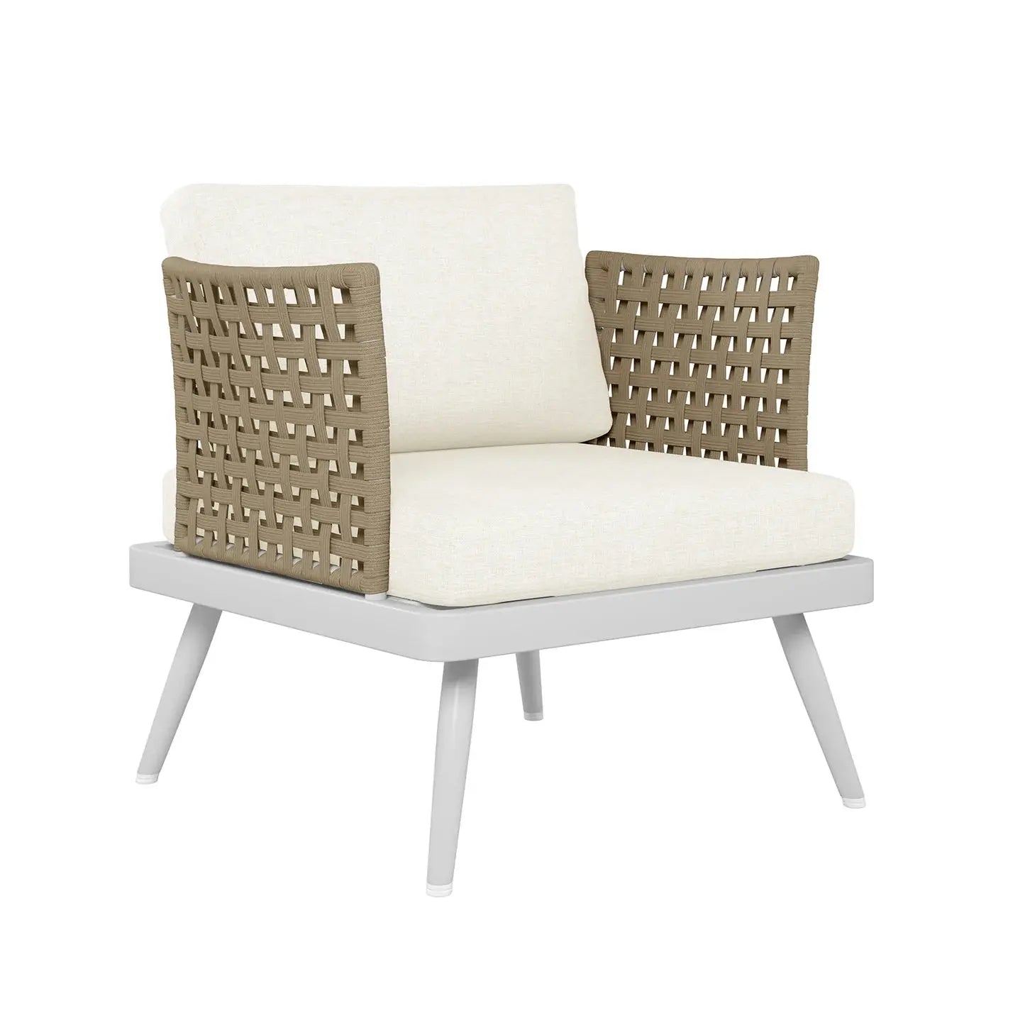 Breeza 5 Seater Teak Outdoor Sofa Set Cream White Australia Beyond Living