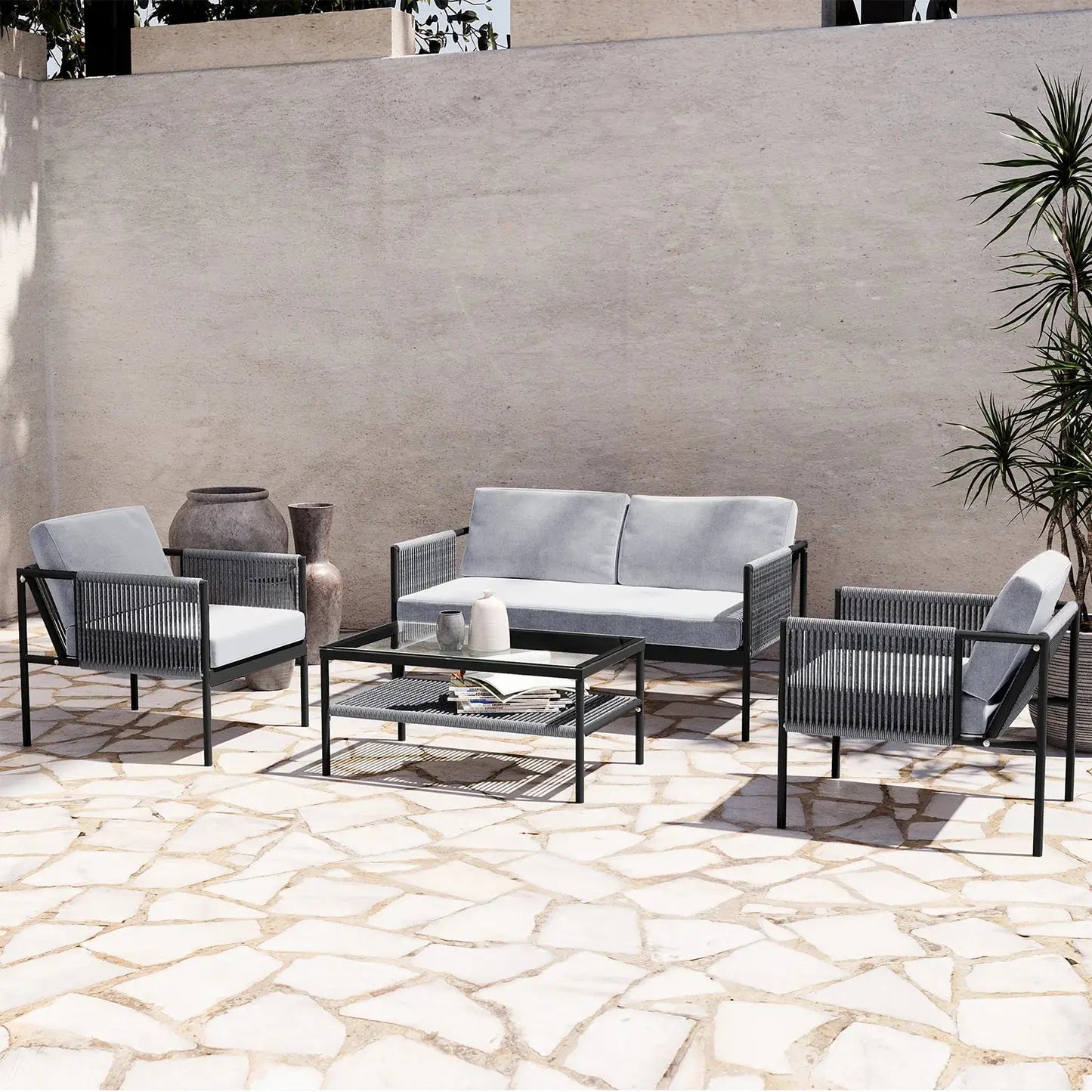 Brujas 4 Seater Wicker Outdoor Lounge Set Australia Beyond Living