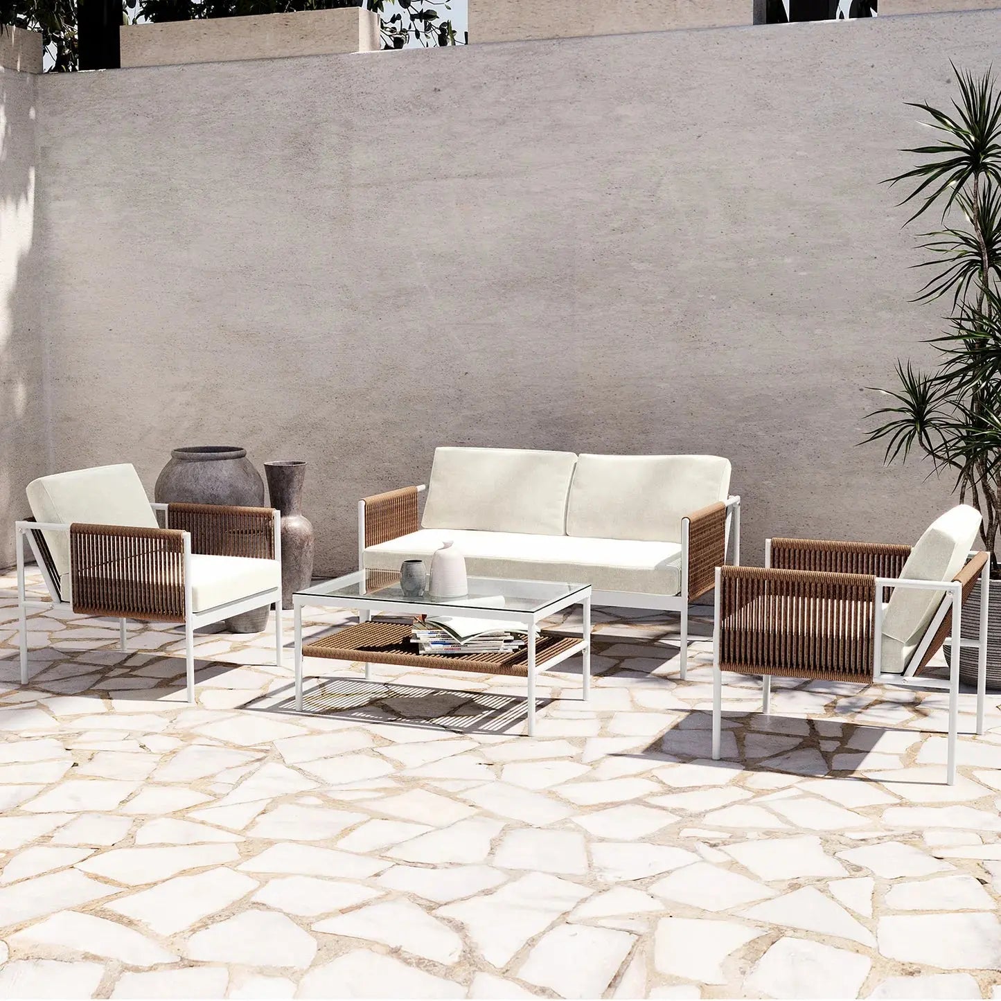 Brujas 4 Seater Wicker Outdoor Lounge Set Australia Beyond Living