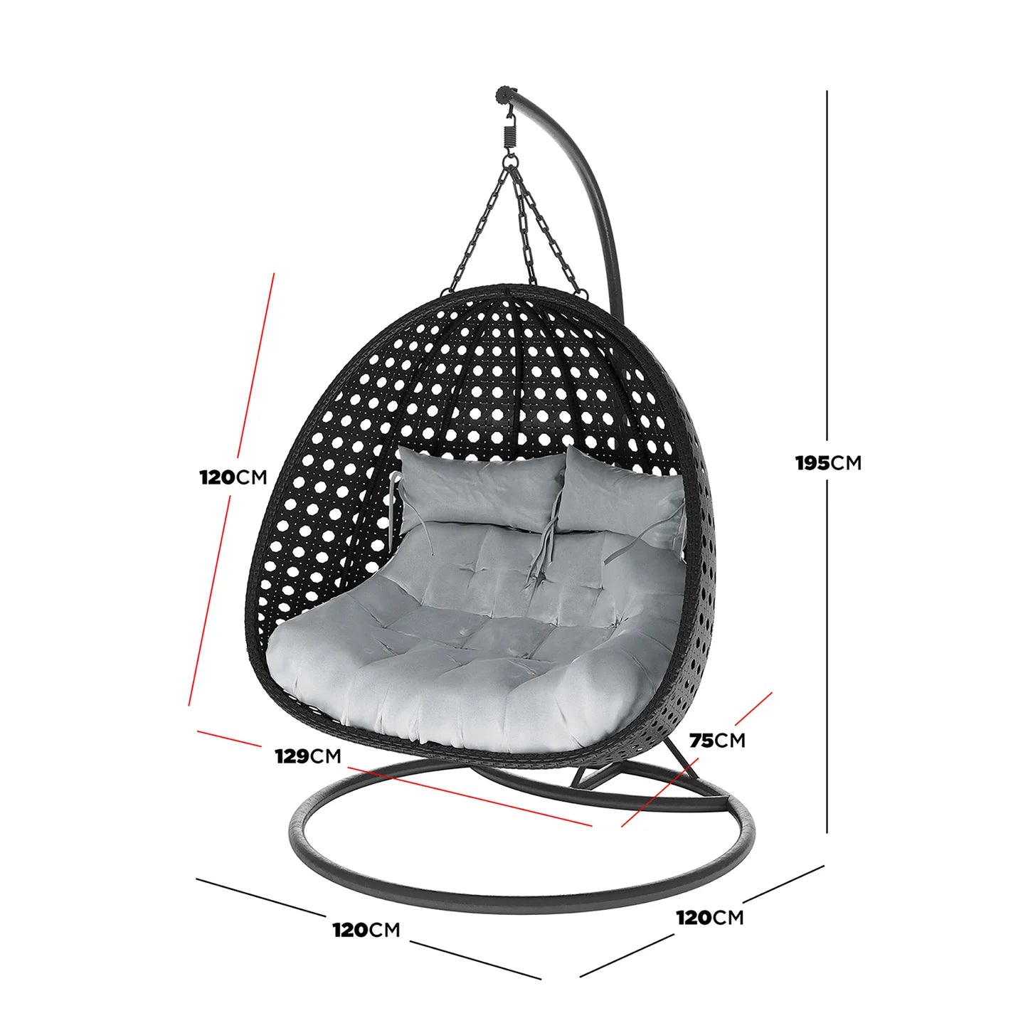 2 Seater Hanging Egg Chair – Outdoor Wicker Pod Chair Beyond Living