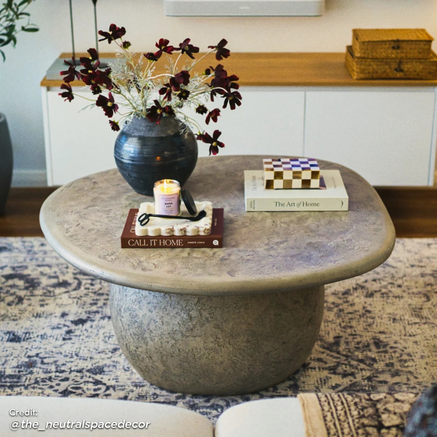 Outdoor Concrete Coffee Table – Round Stone Patio Table Beyond Living