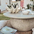 Outdoor Concrete Coffee Table – Round Stone Patio Table Beyond Living