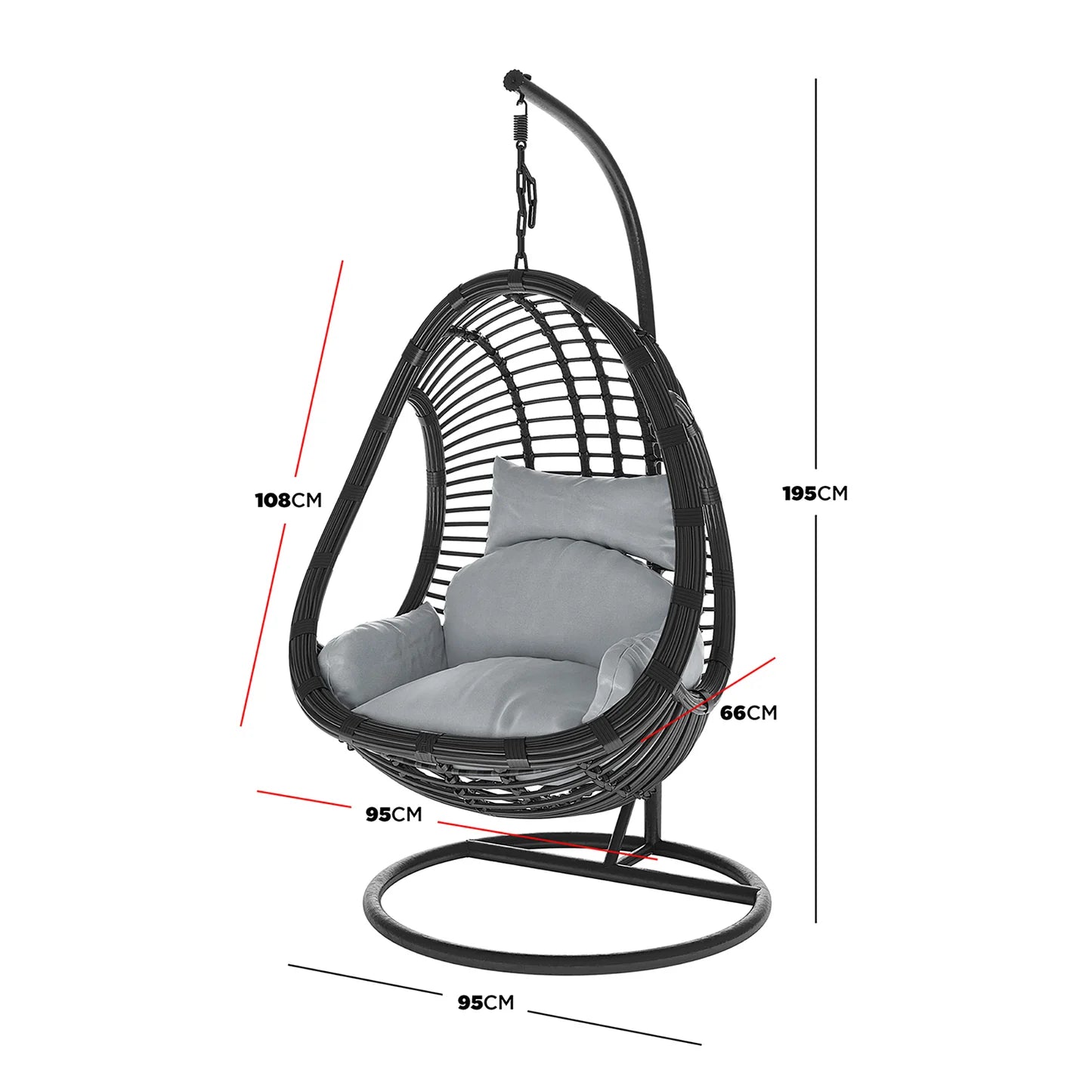 Rattan Hanging Egg Chair – Curved Outdoor Pod Chair Beyond Living