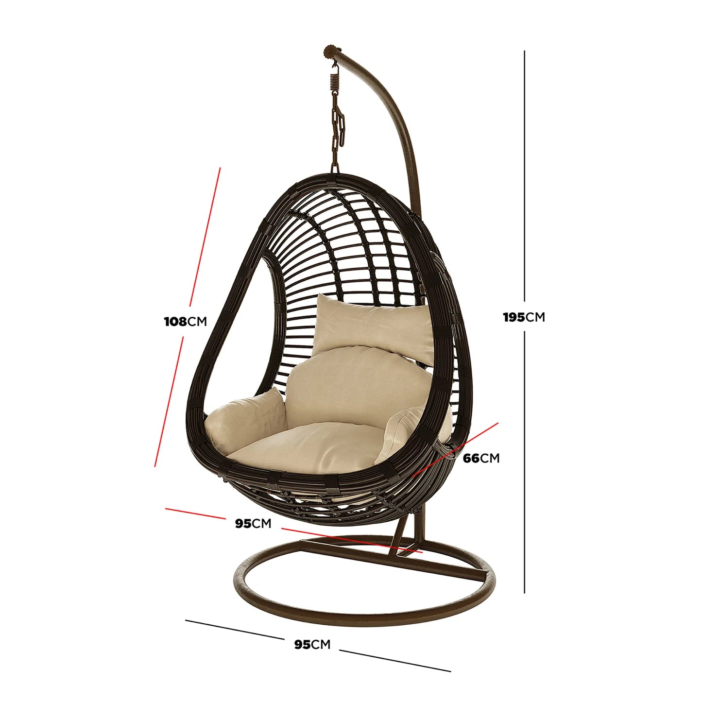Rattan Hanging Egg Chair – Curved Outdoor Pod Chair Beyond Living