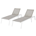 Outdoor Sunbed Set of 2 – Aluminium Textilene Pool Loungers Beyond Living