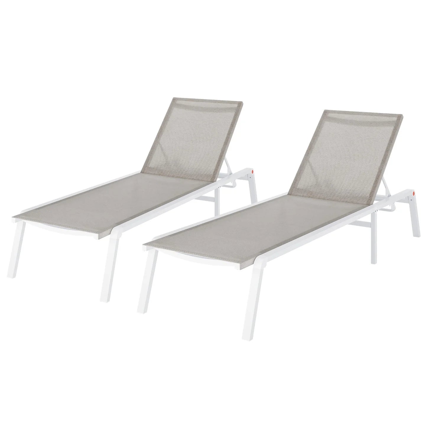 Outdoor Sunbed Set of 2 – Aluminium Textilene Pool Loungers Beyond Living