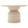 Round Outdoor Concrete Dining Table 120cm – Beige Patio Table Beyond Living