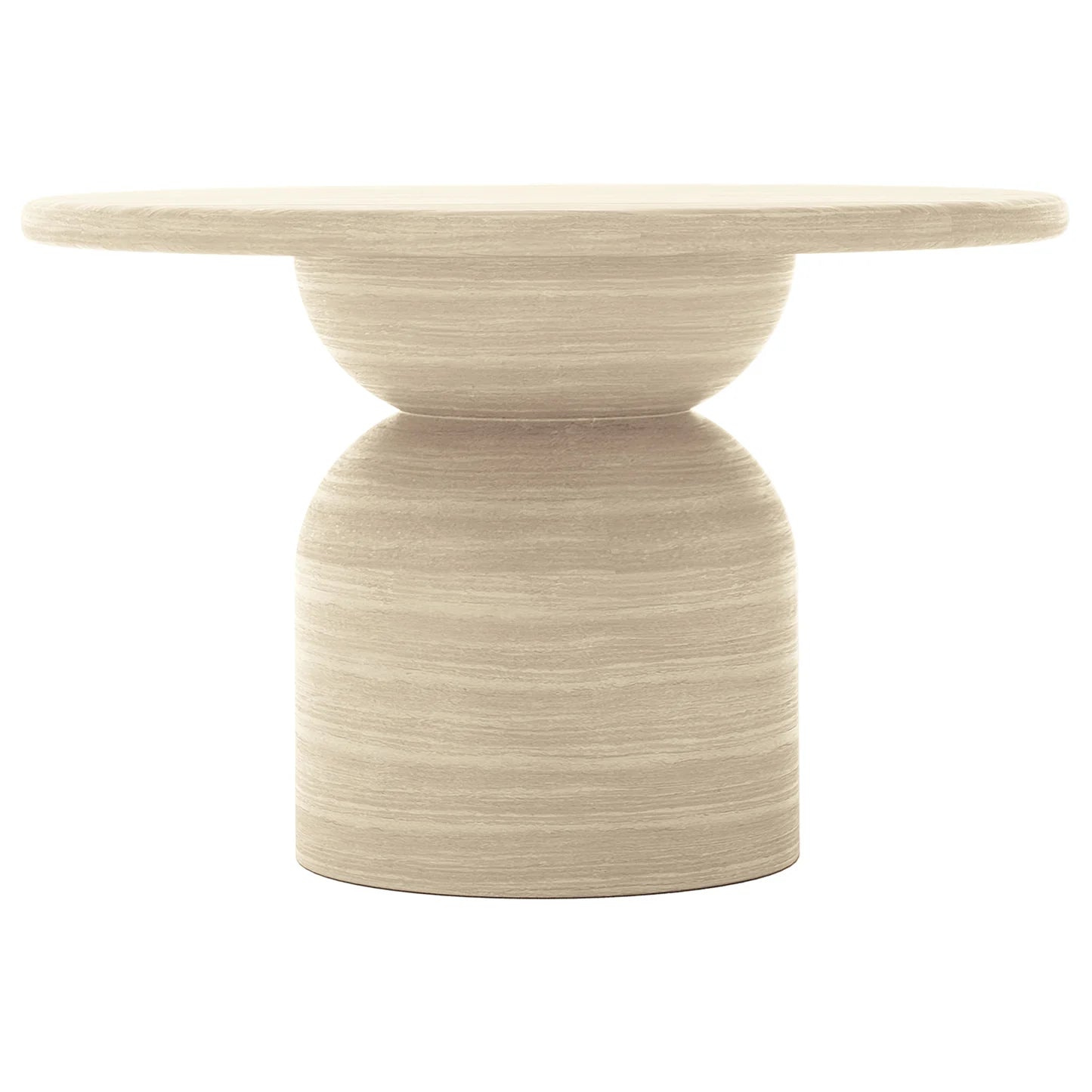 Round Outdoor Concrete Dining Table 120cm – Beige Patio Table Beyond Living