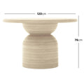 Round Outdoor Concrete Dining Table 120cm – Beige Patio Table Beyond Living