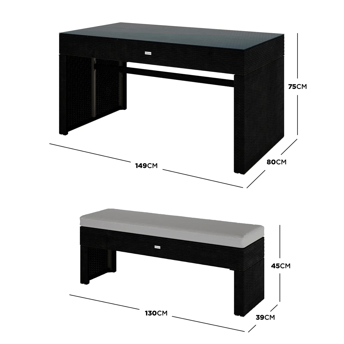 4 Seater Outdoor Dining Bench Set – Patio Table & Bench Set Beyond Living