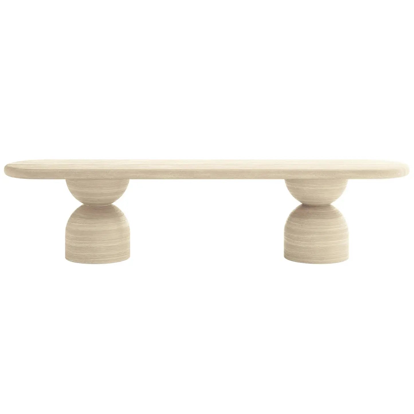 Lumen 200cm Oval Outdoor Concrete Bench in Beige Australia Beyond Living