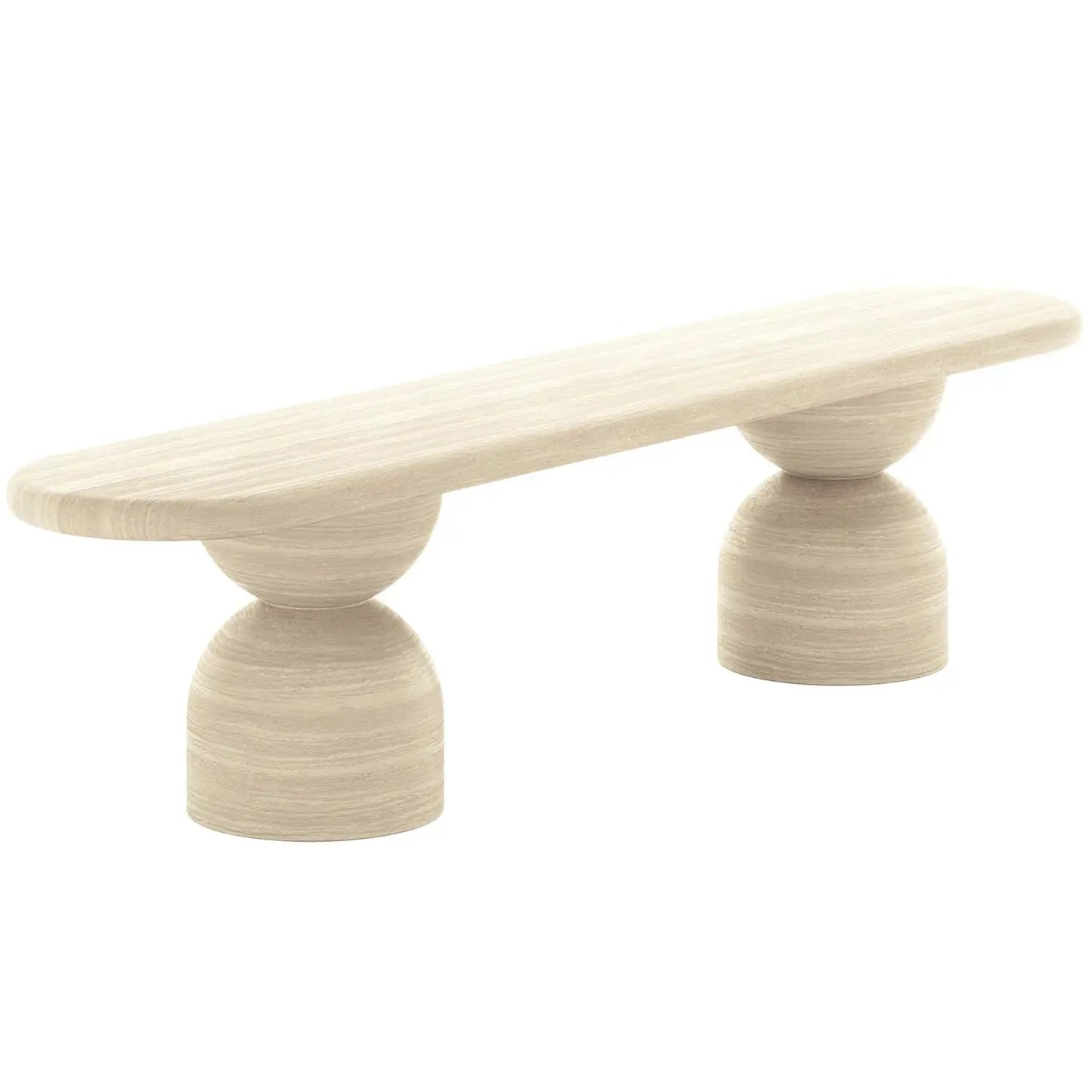 Lumen 200cm Oval Outdoor Concrete Bench in Beige Australia Beyond Living