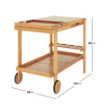 Outdoor Kitchen Trolley – Solid Wood BBQ Serving Cart Natural Beyond Living