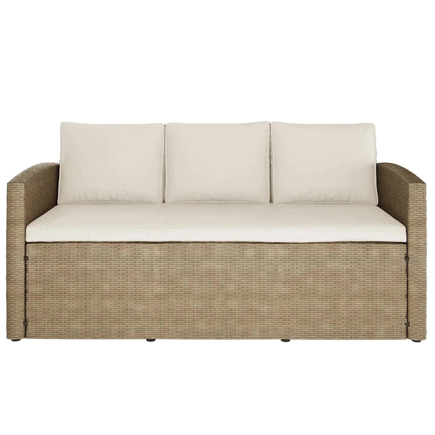 Mapa 7 Seater Wicker Outdoor Dining Sofa Set in Natural Beyond Living