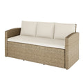 Mapa 7 Seater Wicker Outdoor Dining Sofa Set in Natural Beyond Living