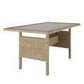 Mapa 7 Seater Wicker Outdoor Dining Sofa Set in Natural Beyond Living
