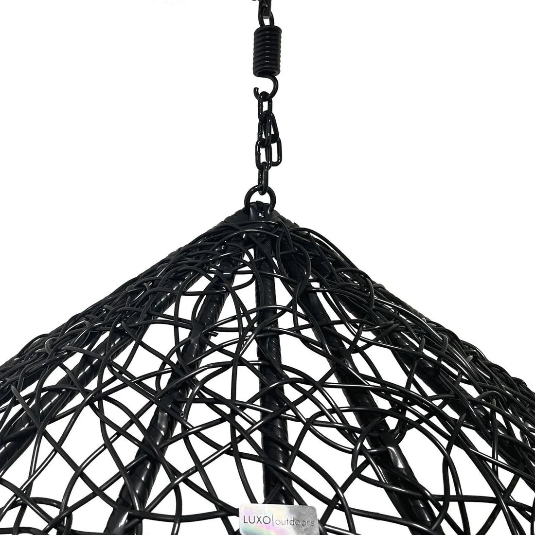 Large Outdoor Hanging Egg Chair – Black Wicker Pod Chair Beyond Living