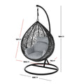 Large Outdoor Hanging Egg Chair – Black Wicker Pod Chair Beyond Living