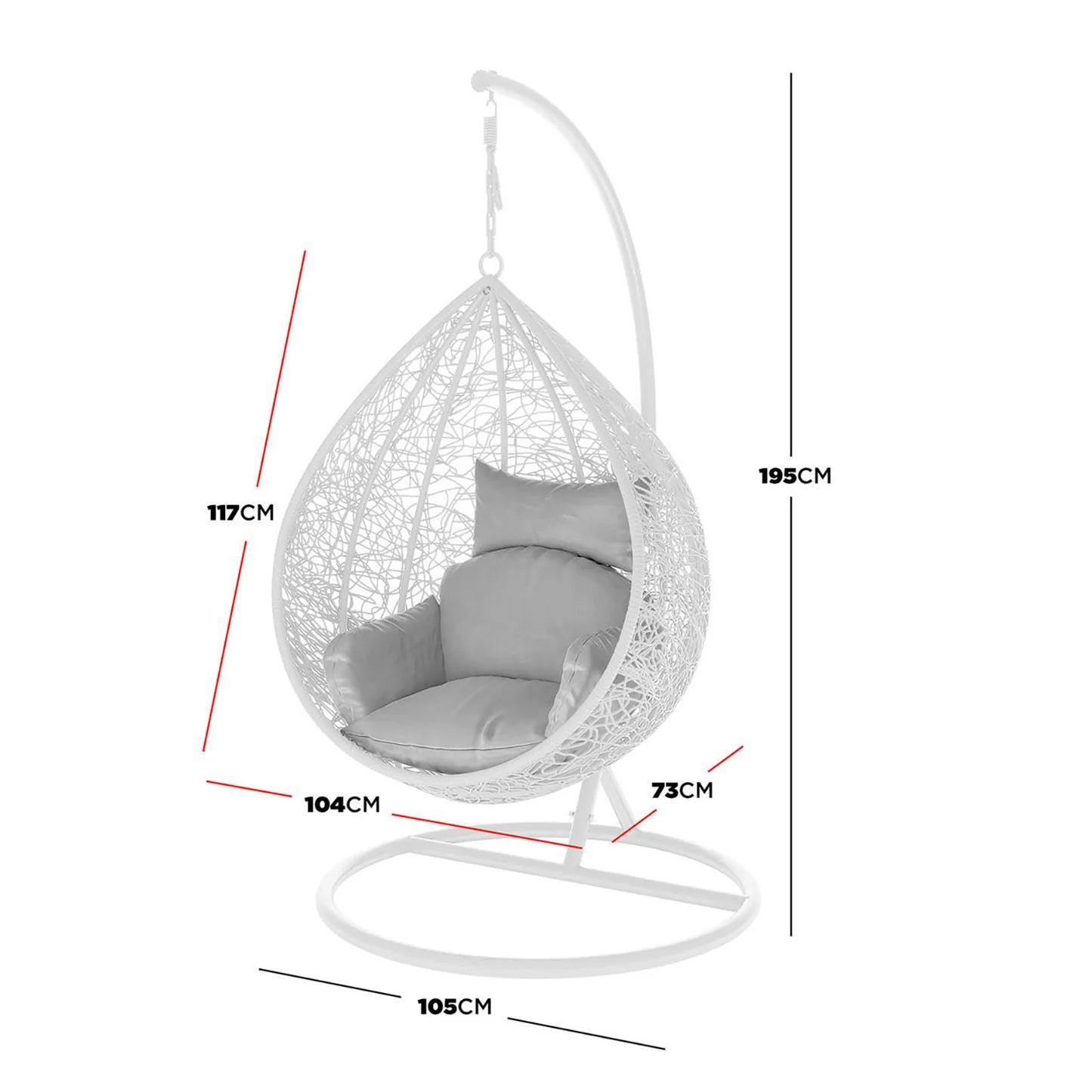 Large Outdoor Hanging Egg Chair – Black Wicker Pod Chair Beyond Living