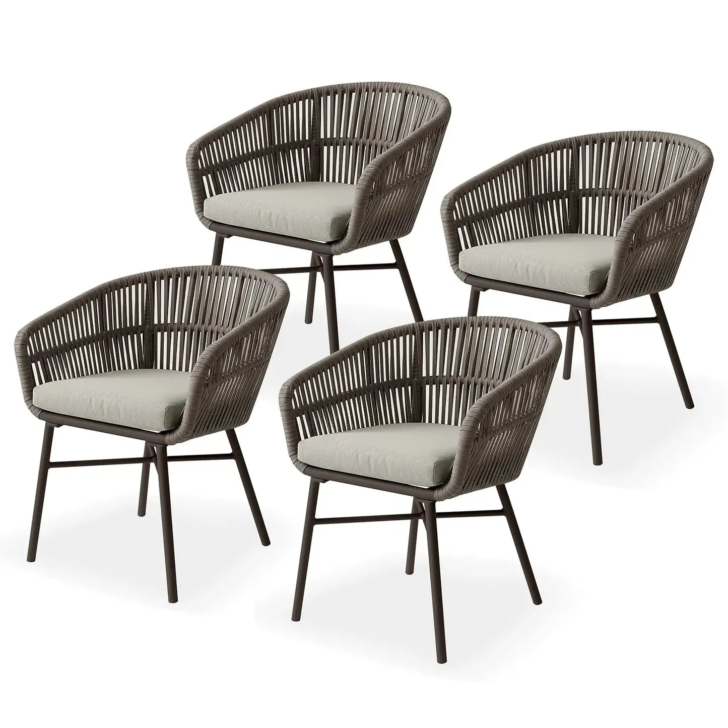 Marula Rope Outdoor Dining Chairs in Brown Set of 4 Australia Beyond Living