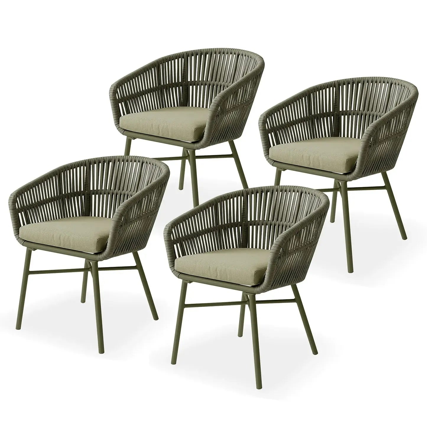 Marula Rope Outdoor Dining Chairs in Brown Set of 4 Australia Beyond Living