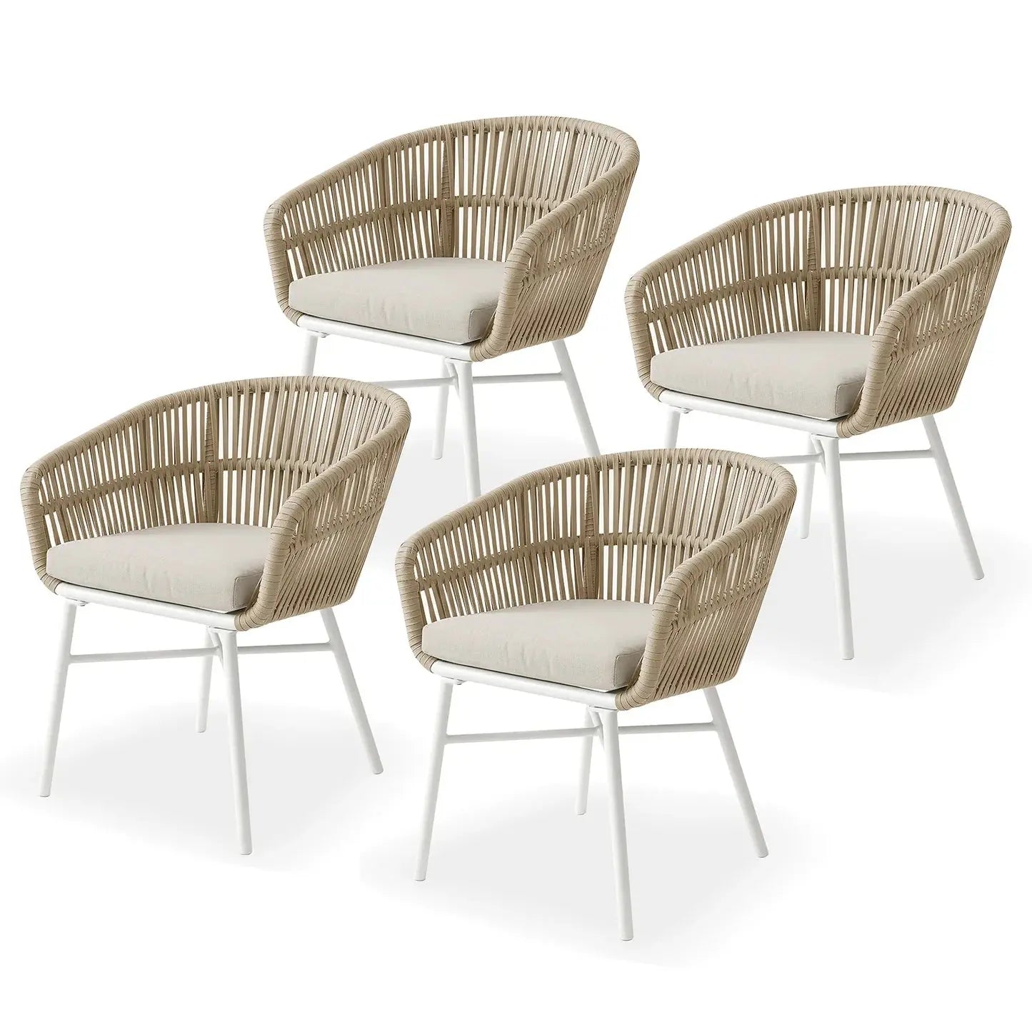 Marula Rope Outdoor Dining Chairs in Brown Set of 4 Australia Beyond Living